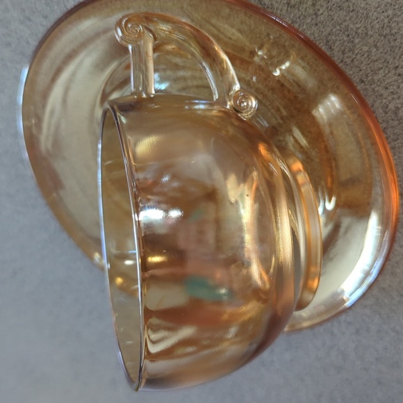 Iridescent Marigold Cup and Saucer Vintage - Picture 3 of 4